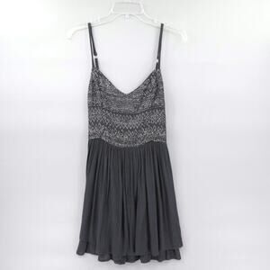 Hollister Mini Dress Large Gray Sequins Cami Cut Out Back Strappy Whimsygoth